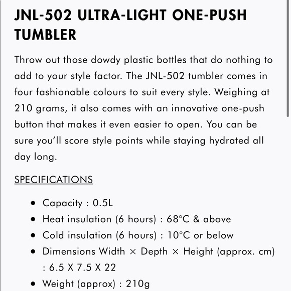 Thermos ultra light one push tumbler 500ml - Picture 14 of 14